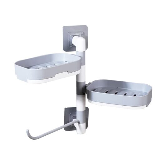 Rotary Drawer Type Soap Box – White/Grey - Image 2