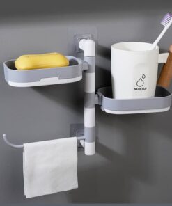 Rotary Drawer Type Soap Box – White/Grey