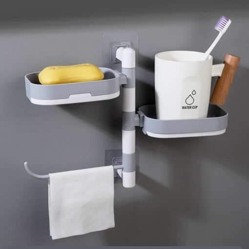 Rotary Drawer Type Soap Box – White/Grey