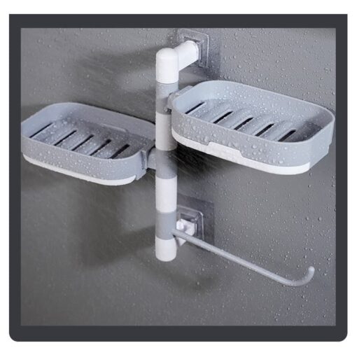 Rotary Drawer Type Soap Box – White/Grey - Image 6