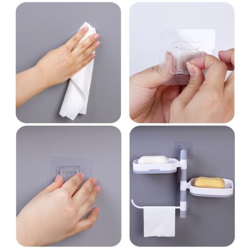 Rotary Drawer Type Soap Box – White/Grey - Image 7