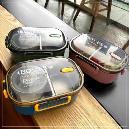 2 Partition Lunch Box with Extra Bowl - Image 7