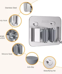 Alternative view of Stainless Steel Mop Holder with Hook