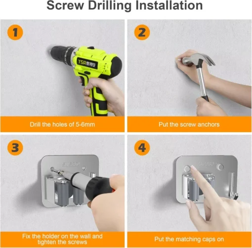 Stainless Steel Mop Holder with Hook - Image 6