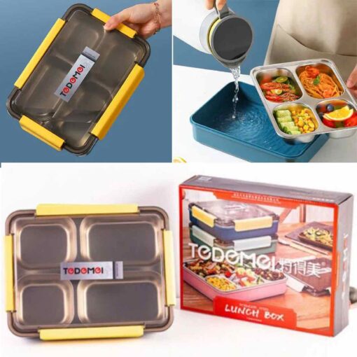 TEDEMEI Stainless Steel Lunch Box 4 Compartments (Model 6545)-1L