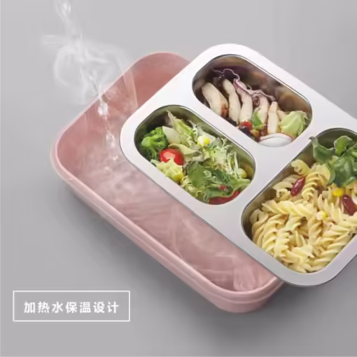 TEDEMEI Stainless Steel Lunch Box 3 Compartments (Model 6544)-1.1L - Image 5