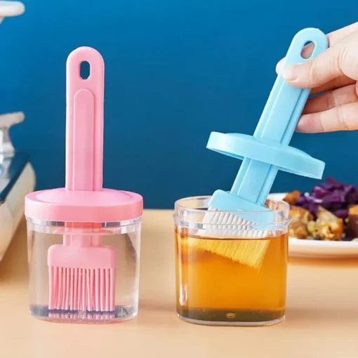 Plastic Oil Jar with Brush - Image 3