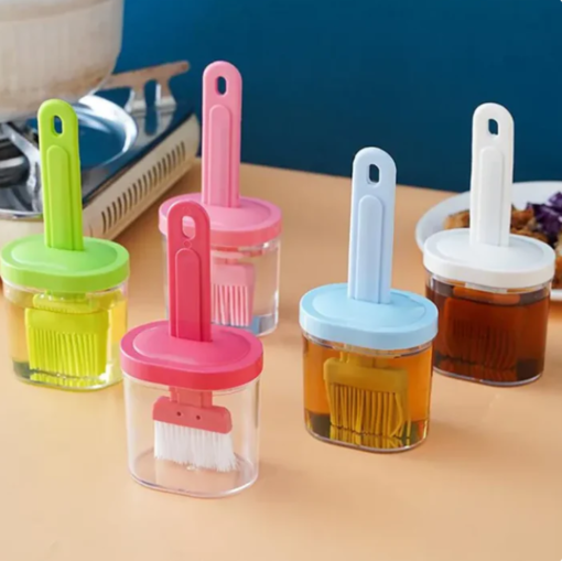Plastic Oil Jar with Brush