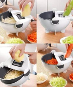 Alternative view of 9 in 1 Vegetable Cutter with Drain Basket Multi functional Cutter