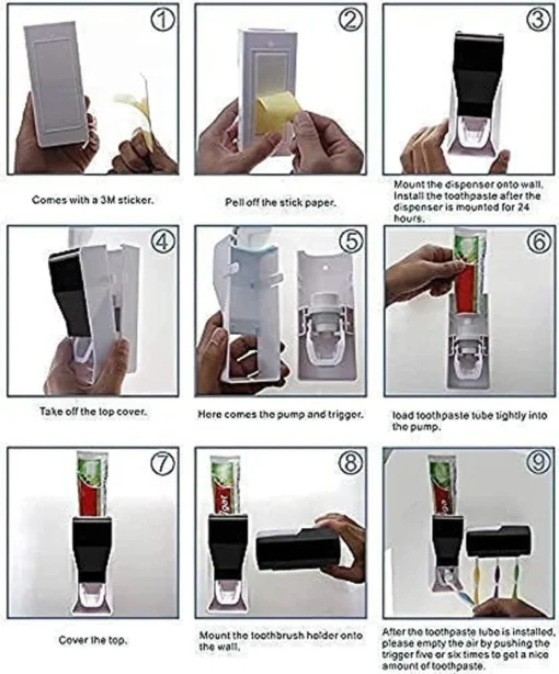Toothpaste Dispenser With Toothbrush Holder - Image 4