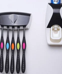 Toothpaste Dispenser With Toothbrush Holder