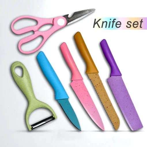 6pcs Colorful Kitchen Knife Set - Image 2