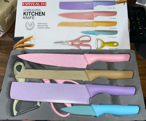 6pcs Colorful Kitchen Knife Set - Image 5