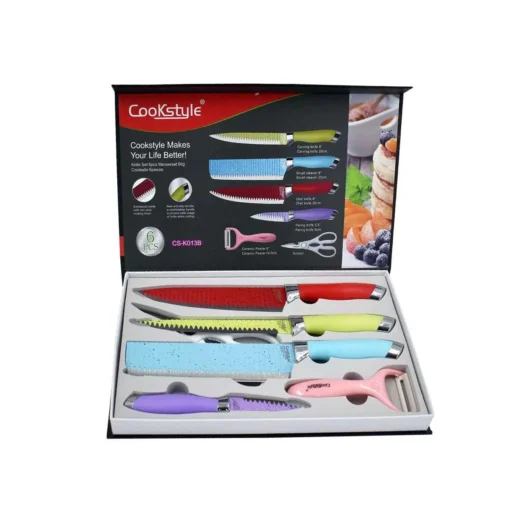 6pcs Colorful Kitchen Knife Set - Image 3