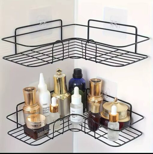 Metallic Corner Shelves