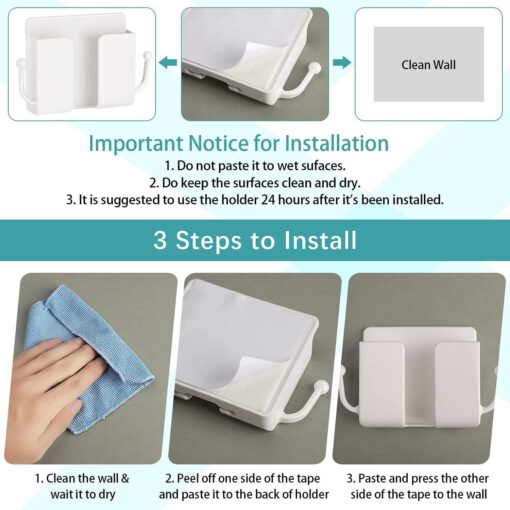 Phone/Remote Wall Hanger with Hook - Image 3
