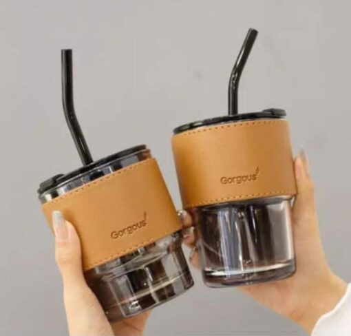 Slub Cup with Glass Straw - Image 2