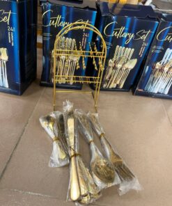 24 pcs Golden Table Cutlery Set