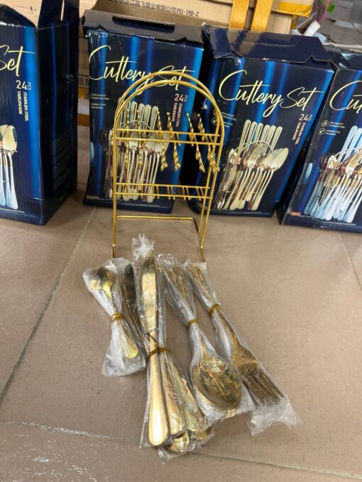 24 pcs Golden Table Cutlery Set