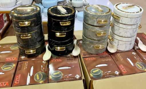 3 pcs Shell Marbella Food Warmer Set