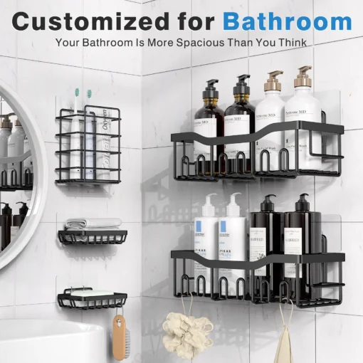 5pcs Corner Shower Caddy Shelves - Image 8