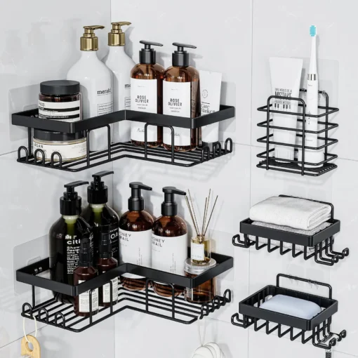 5pcs Corner Shower Caddy Shelves - Image 2