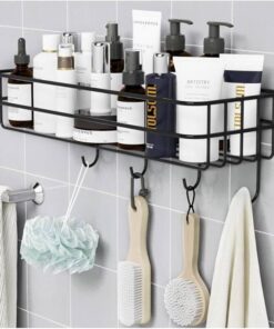 Mini Metallic Rectangular Shelves with Hooks