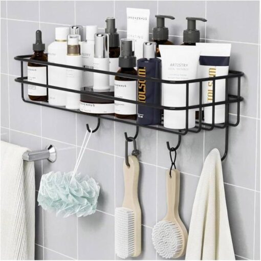 Mini Metallic Rectangular Shelves with Hooks