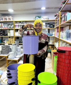 Alternative view of Woven Design Bucket with Cover