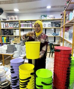 Woven Design Bucket with Cover