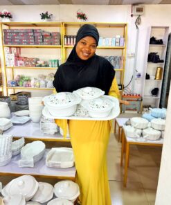Alternative view of Marble Designed Unbreakable Covered Bowl Set and Tray