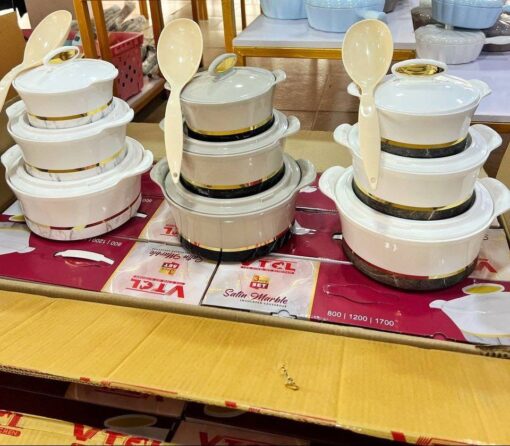 3pcs Set Satin Marble Food Warmer