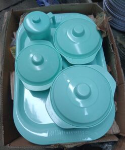 Sturdy Unbreakable Covered Bowl Set, Tray and Cup