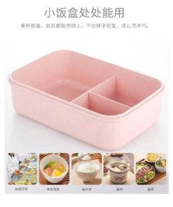 Alternative view of 3 partitioned lunch box with stainless inner