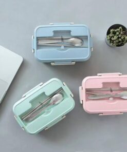 3 partitioned lunch box with stainless inner
