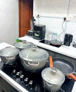 Alternative view of 9pcs Aluminum Forged Cast Iron Pot