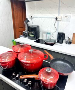 9pcs Aluminum Forged Cast Iron Pot