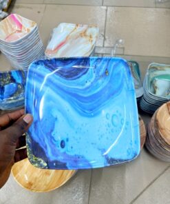 3pcs Unbreakable Coral Design Flat and Bowl Plate