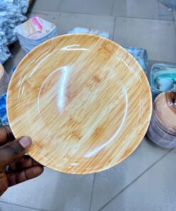 3pcs Unbreakable Wooden Design Flat and Bowl Plate