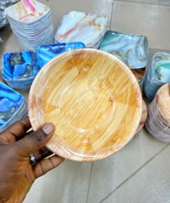 Alternative view of 3pcs Unbreakable Wooden Design Flat and Bowl Plate