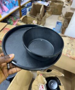 Alternative view of 2 in 1 Unbreakable Premium Style Flat and Bowl Plate Set (Black)