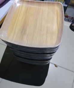 3pcs Unbreakable Wooden Design Square Flat and Bowl Plate