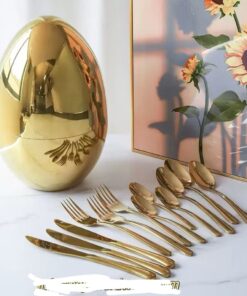 Egg Shape Golden Cutlery Set