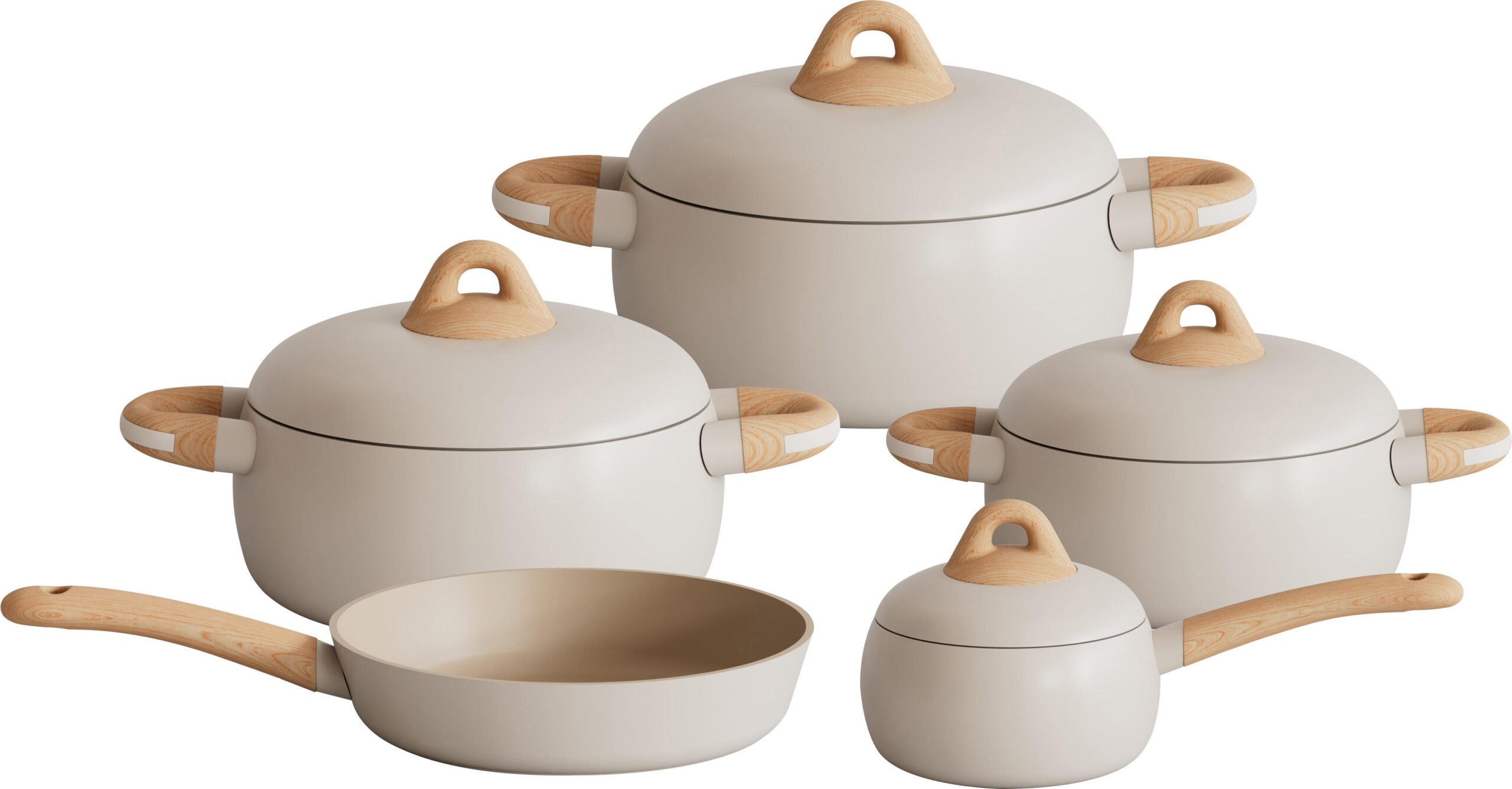 9pcs Ceramic Forged Cookware Set/Nano Granite - Image 3