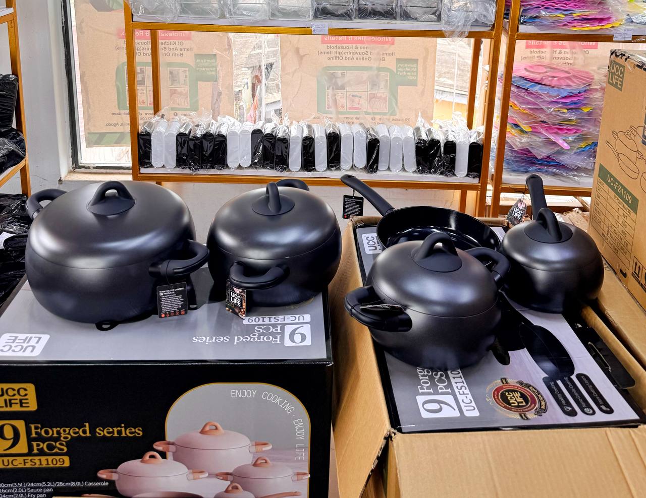 9pcs Ceramic Forged Cookware Set/Nano Granite - Image 5