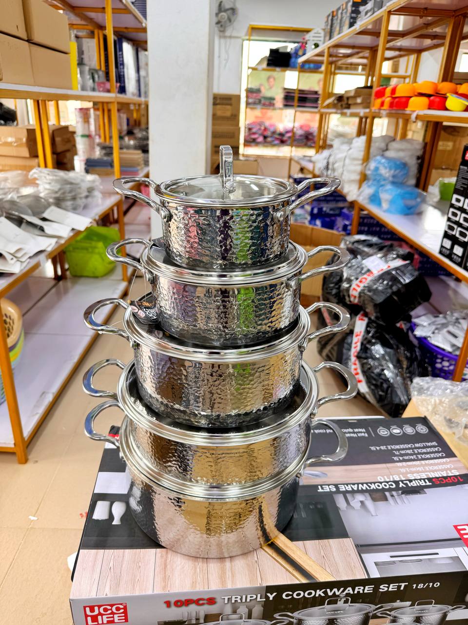10pcs (5 Sets) Triply Stainless Steel Cookware - Image 2