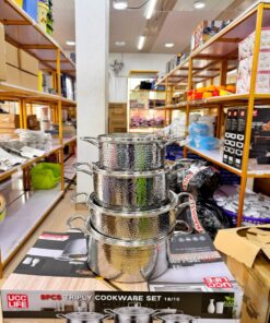 Alternative view of 8pcs (4 Sets) Triply Stainless Steel Cookware
