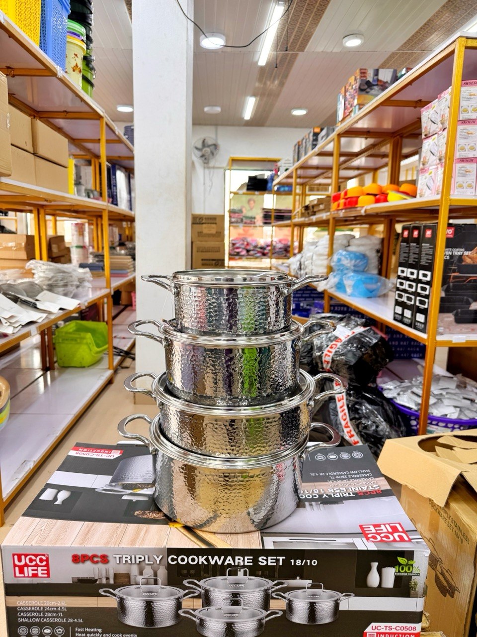 8pcs (4 Sets) Triply Stainless Steel Cookware - Image 2