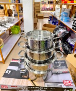 8pcs (4 Sets) Triply Stainless Steel Cookware